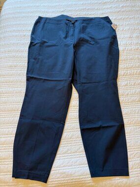 NWT Alfani Skinny Leg Comfort Waist Flat Front Womens 24W Black Dress Pant